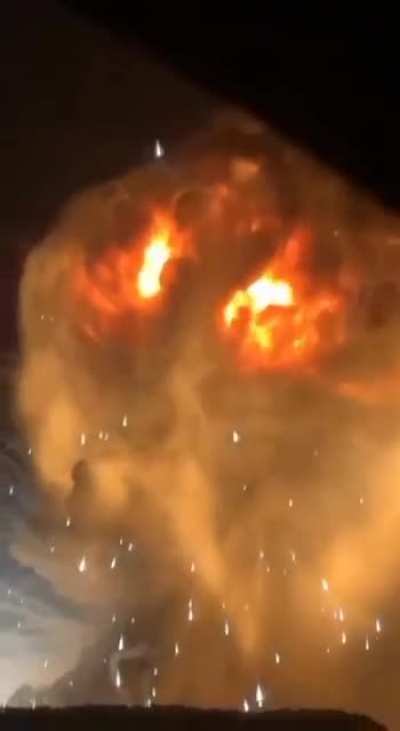 Another footage of ammo depot explosions in Tikhoretsk region, Russia