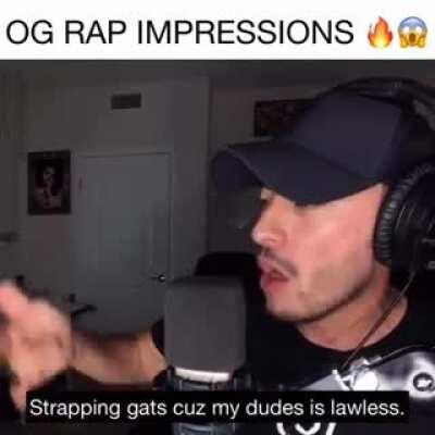 Brilliant impression of OG rap styles!