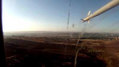 Ukranian helicopter, probably a Mi-24 getting shot down by MANPADS, circa 2015/6. (1:20)