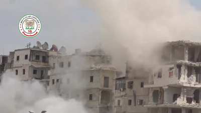 FSA 16th Division &quot;Hell Cannon&quot; strikes in the Ashrafieh Neighborhood, Aleppo - 6/7/2015