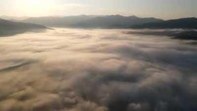 Rolling Fog Sunrise timelapse I shot with drone