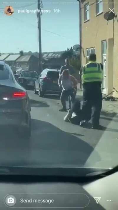 British Cop multi tasking