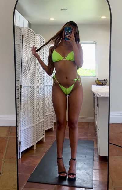 I love the color of this bikini on my arab skin