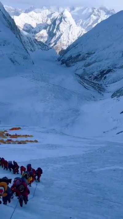 The staggering number of people trying to summit Mt. Everest