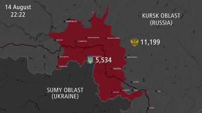 Animation of the Ukrainian advance in Kursk Oblast