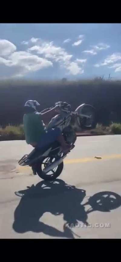 Almost a successful wheelie