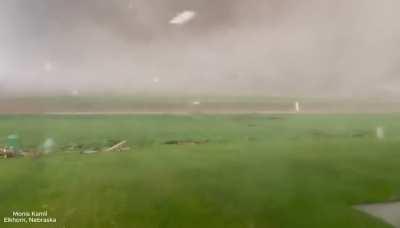 Unbelievable closeup footage of the Elkhorn, NE tornado 4/26/24