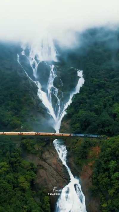 Breathtaking Dudhsagar waterfall ! Video credit: IG@firastiee