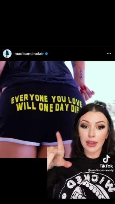 Shorts with words on the butt