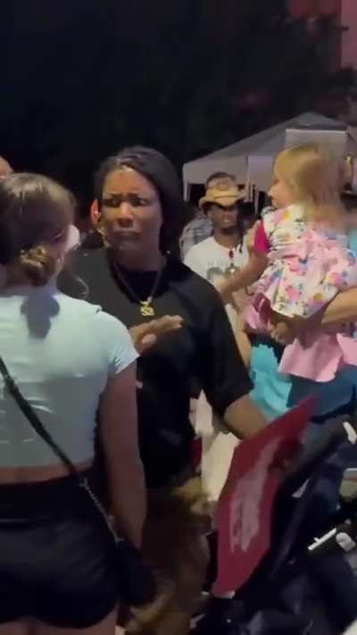 Girl screaming at toddler