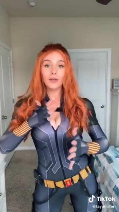 Taya Miller (tayamillerr) as Black Widow. Lovely suit.