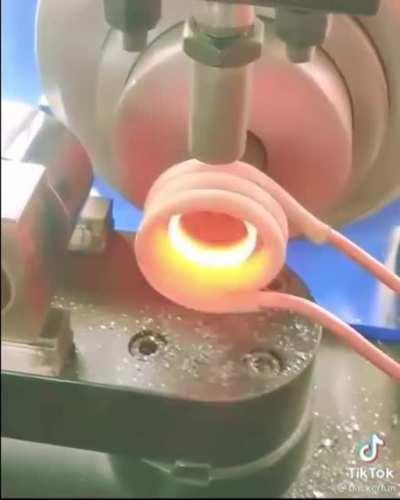 Using induction heating for tube forming