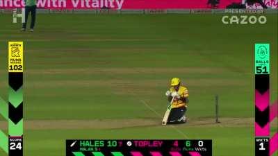 Batsman takes two nutshots in two deliveries. Hilarious but painful but hilarious.