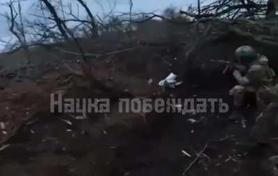 First person view of Russian assault detachment storming trenches