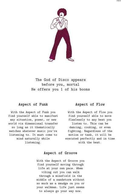 The God of Disco CYOA - [From /TG/]