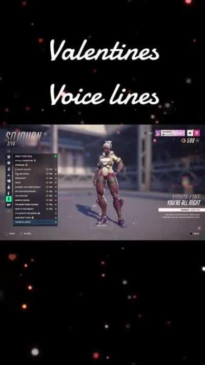 Compilation of Overwatch's new Valentine's Day voicelines (Credit to: @missedmeow2clips on tiktok)