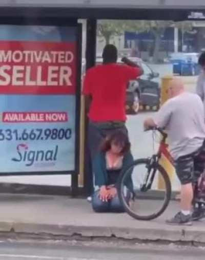 NSFW...Drunk woman at bus stop