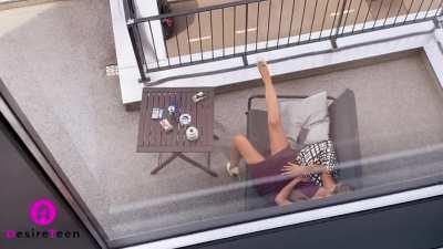 Neighbour's Daughter Likes to Masturbate on Balcony. this Time i got Her!