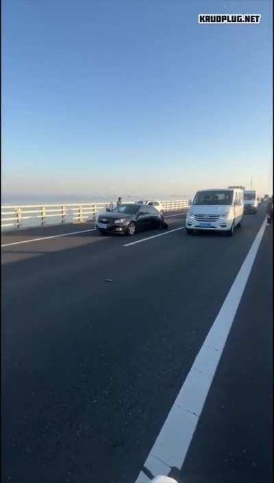 China. Speeding motorcyclist