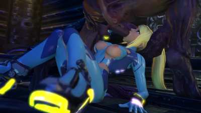 Samus choke on alien dick