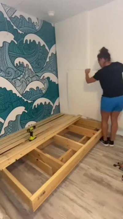 building a floating bed from scratch. I didn't know this was something I needed 🙃