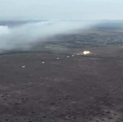 Bradley rounds engaging Russian positions near Avdiivka