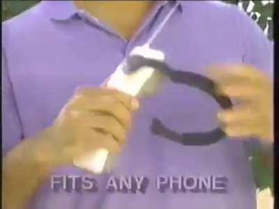 Hands-free telephone headset ad, 1993