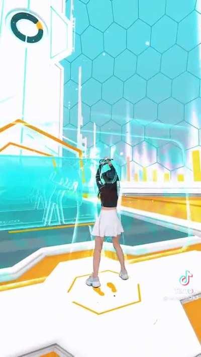 This girl dancing in vr