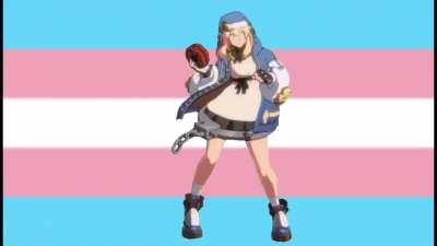 trans flag but i put bucket on it because i love her