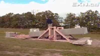 Man uses rocks to move megalithic blocks