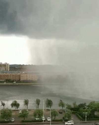 The edge of a rainstorm.