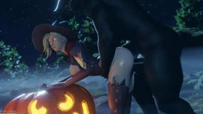 Witch Mercy railed by horseman (Rekin3D) [Overwatch]