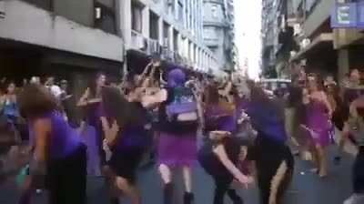 Feminist women protest against the President of Argentina Javier Milei