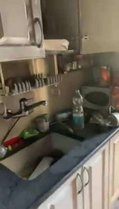 Aftermath Of a House in Israel Hit By a Hamas Rocket