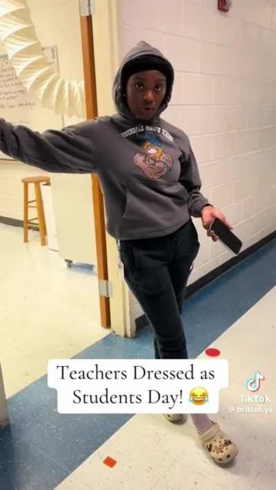 Day of dressing up teachers as students