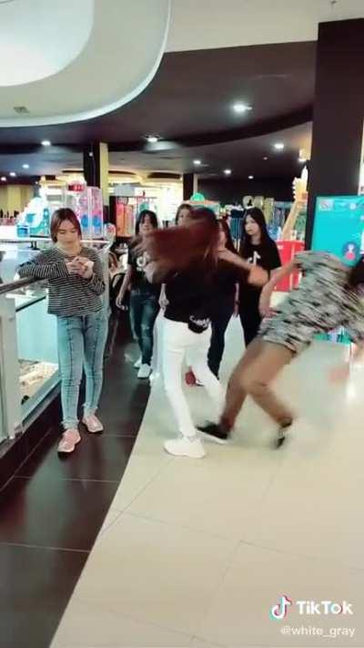 Tiktok squad starts a fight in a mall