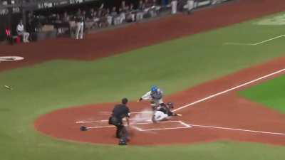 Japanese baseball player (Chusei Mannami) throws one of the hardest throws ever from the outfield to make the out at home