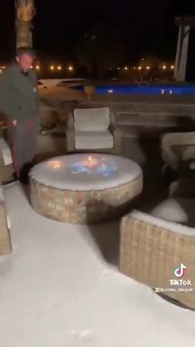 Lighting a frozen fire pit