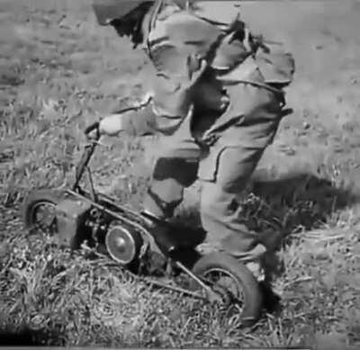 This air dropped mini motorcycle