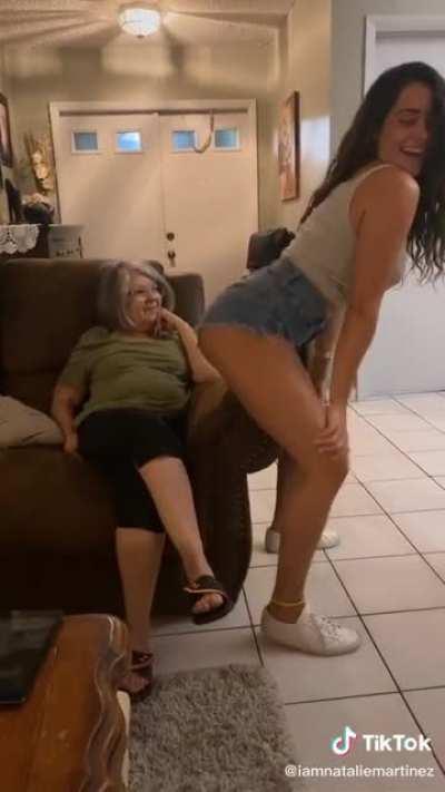 Natalie twerking for her grandma