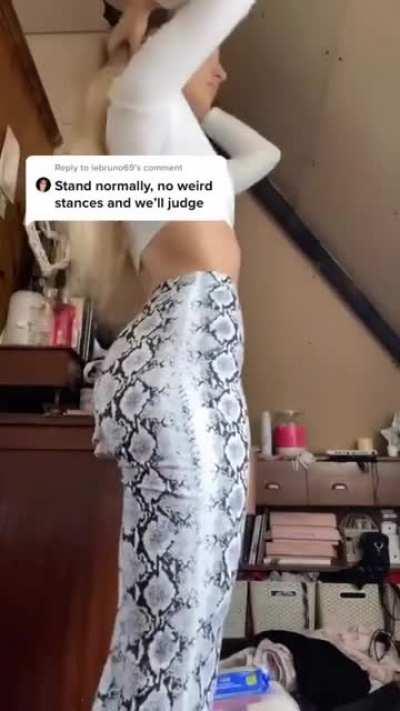 Girl in Flare Pants on Tik Tok