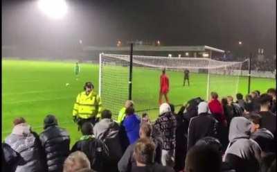 A penalty in the Yeovil Town vs Weymouth game last night.