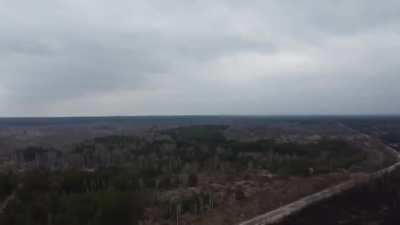 Drone footage in Chernobyl confirms that Russians dug trenches in radioactive soil