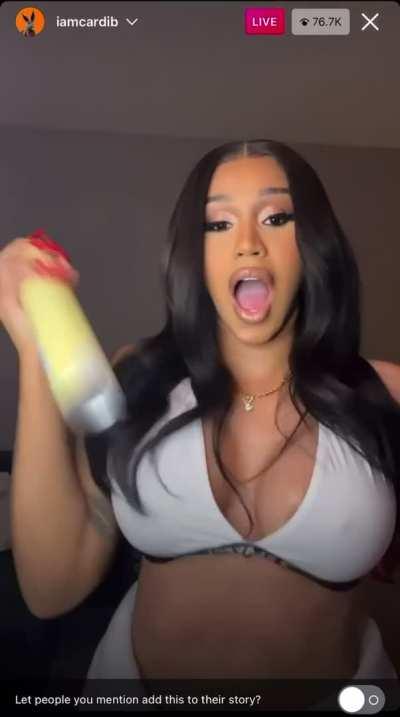 Cardi B Whip Shots on Live