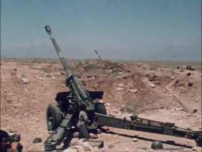 Syrian rocket and tube artillery targeting Israeli positions near the Golan Heights in May 1974 shortly before The Agreement on Disengagement was signed between the two nations