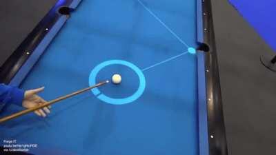 A Pool table with trajectories