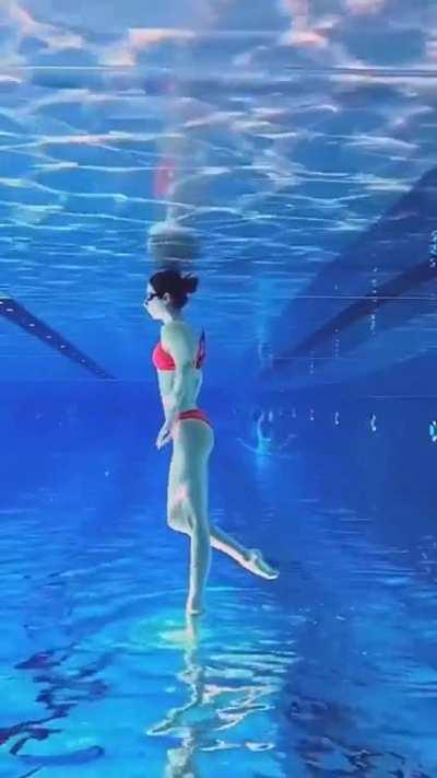 Ballerina Walking underwater 