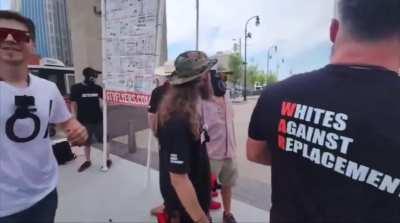 White supremacy group harassing children publicly in front of police 