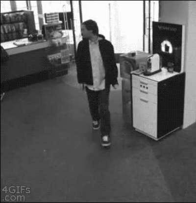 This guy stealing a flat screen TV.