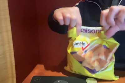 The easiest technique to close a bag of chips